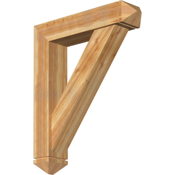 Ekena Millwork Traditional Arts and Crafts Rough Sawn Bracket w/ Offset Brace, Western Red Cedar, 8"W x 36"D x 44"H BKT0806X36X44TRA03RWR - main